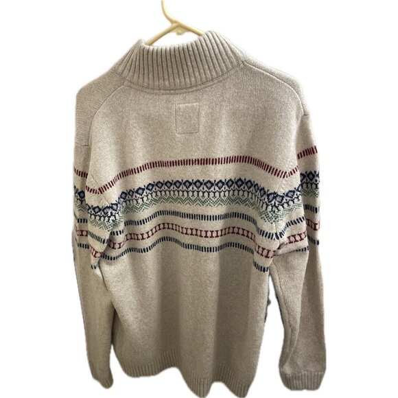 Fat Face U.K Mens Oatmeal Colour Ives Half Neck Jumper Size Medium Fair Isle - Picture 3 of 15